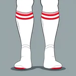 tall white socks with two red stripes image